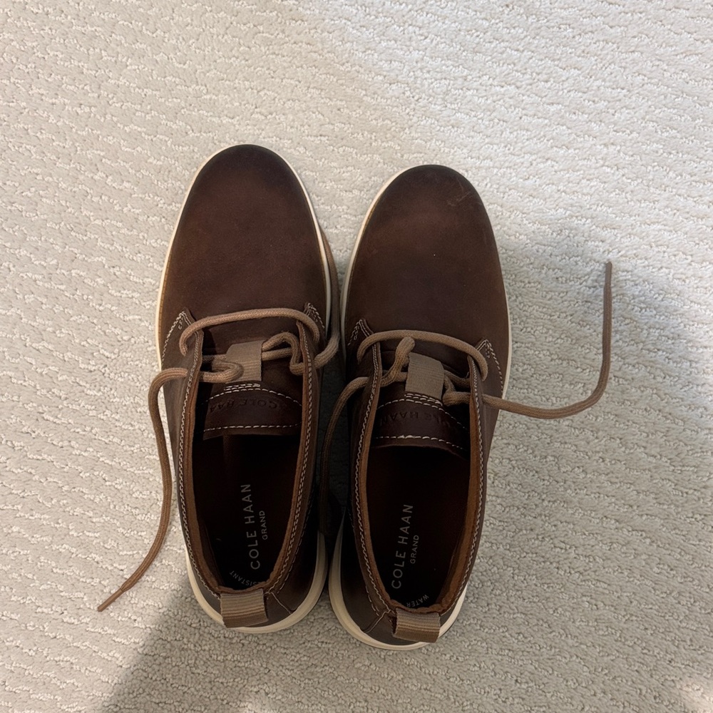 Cole Haan Dark Brown Men's Chukka Boots with Cream Sole - Picture 2 of 4